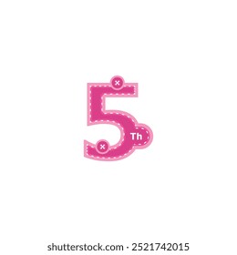 5. Jahrestag Feier Nummer mit Cartoon-Stil Design