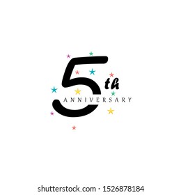 5 th anniversary logo design template