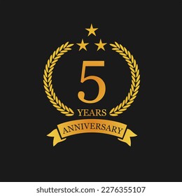 5 th Anniversary logo template illustration. suitable for you