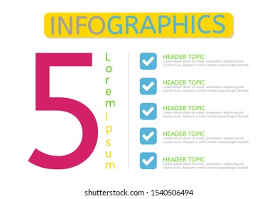 5 Things To Do And Must Have Infographics Template.workflow Layout, Process Diagram, Flow Chart, Info Graph.