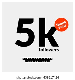 5 Thousand Followers Thank You All For Your Support (Vector Design Template For Social Networks Thanking a Large Number of Subscribers or Followers)