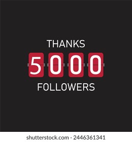 5 thousand. Thank you followers. Vector illustration for blog or post design.