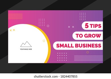 5 Tips to grow small business banner design template vector illustration