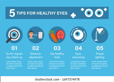 5 Tips For Healthy Eyes Infographic Template