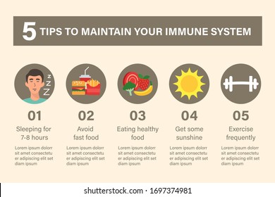 5 Tips to maintain your immune system infographic template