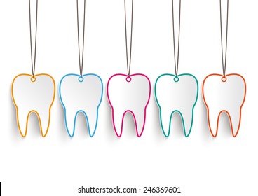 5 toothstickers on the white background. Eps 10 vector file.