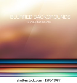 5 vector blurred backgrounds