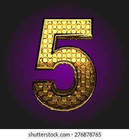 5 vector golden letter