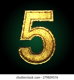 5 vector golden letter
