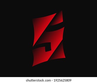 5 vector horror, scary number. Insane fear brutal font . For criminal or crime, horror dark night, wicked terrible design and more