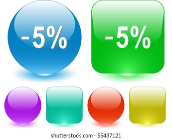 -5%. Vector interface element.