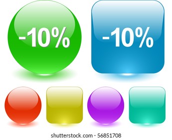 -5%. Vector interface element.