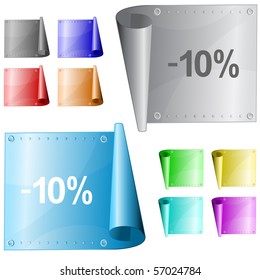 -5%. Vector metal surface.