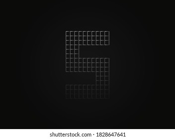 5 vector number made of metal chain link fence. For logo, brand label, design elements, application and more. 

