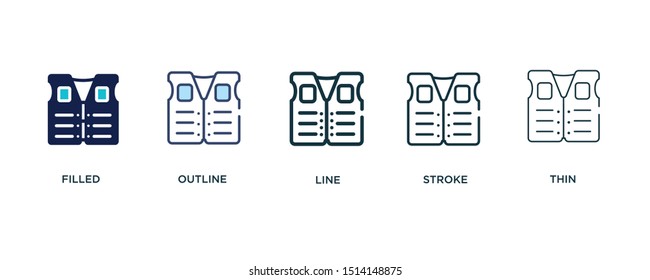 5 version of lifesaver best icon such as two color filled, colorful outline, simple line, stroke and thin vector illustrations can be use for web and mobile