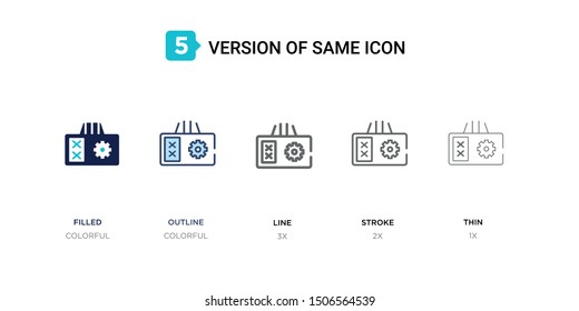 5 version of pesticide icon such as two color filled, colorful outline, simple line, stroke and thin vector illustrations can be use for web and mobile