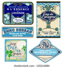 5 vintage labels