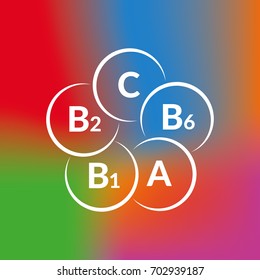 5 vitamins set icon