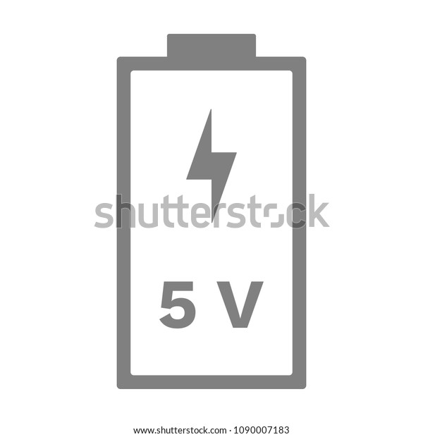 5 Volt Battery Icon Vector Stock Vector (Royalty Free) 1090007183