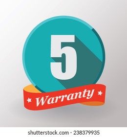 5 Warranty label. Flat design.