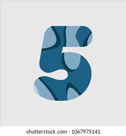 5 Water Font Vector Template Design Illustration