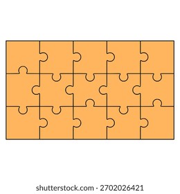 5 x 3 quebra-cabeça plano cor vetor ilustração modelo design