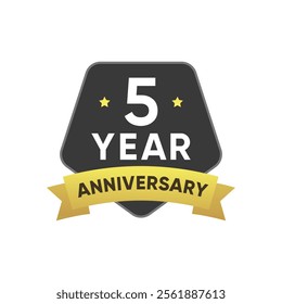 5 Year Anniversary badge sign vector design