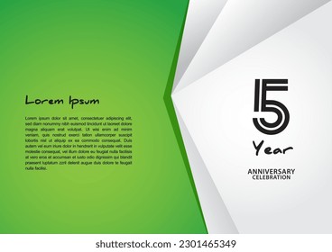 5 year anniversary celebration logotype on green background for poster, banner, leaflet, flyer, brochure, web, invitations or greeting card, 5 number design, 5th Birthday invitation, anniversary logo