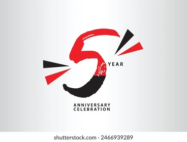 Vector de logotipo de la celebración del aniversario de 5 años, diseño de 5 números, invitación de 5to cumpleaños, Plantilla de logotipo de aniversario, Vector de diseño de número de logotipo, fuente de caligrafía, logotipo de tipografía, diseño de Vector