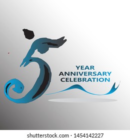 5 Year Anniversary celebration  Vector Template Design Illustration