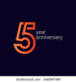 5 Year Anniversary Celebration Vector Template Design Illustration