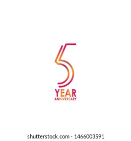 5 Year Anniversary Celebration Vector Template Design Illustration