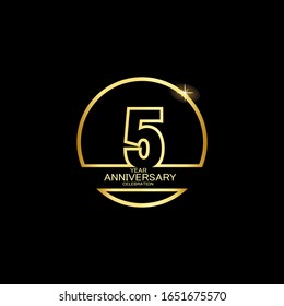 5 Year Anniversary celebration Vector Template Design Illustration