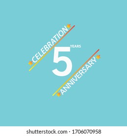 5 year anniversary celebration, vector design for celebrations, invitation cards and greeting cards