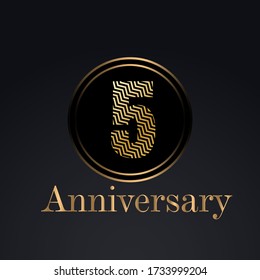 5 year anniversary celebration, vector design for celebrations, invitation cards and greeting cards