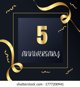 5 year anniversary celebration, vector design for celebrations, invitation cards and greeting cards