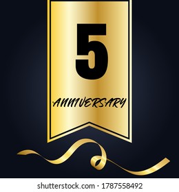 5 year anniversary celebration, vector design for celebrations, invitation cards and greeting cards