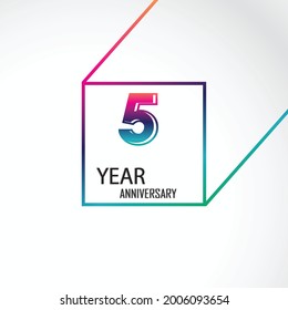 5 Year Anniversary Celebration Vector Template Design Illustration