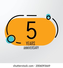 5 Year Anniversary Celebration Vector Template Design Illustration