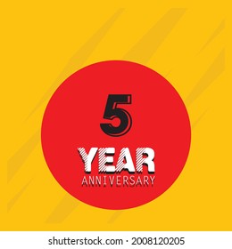 5 Year Anniversary Celebration Vector Template Design Illustration