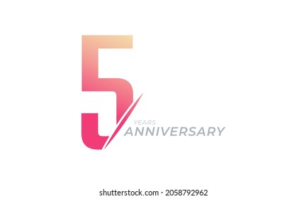 5 Year Anniversary Celebration Vector. Happy Anniversary Greeting Celebrates Template Design Illustration