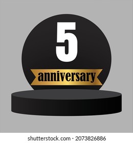 5 year anniversary celebration, vector design for celebrations, invitation cards and greeting cards
