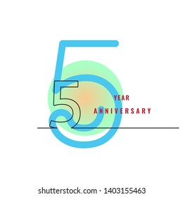 5 year anniversary logo design vector