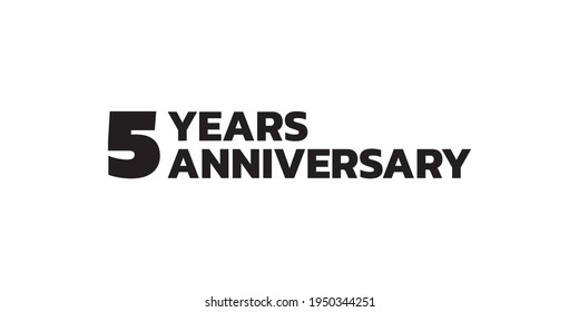 5 year anniversary logo design. 5th birthday celebration icon or badge. Vector illustration.