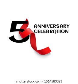 5 Year Anniversary Vector Template Design Illustration