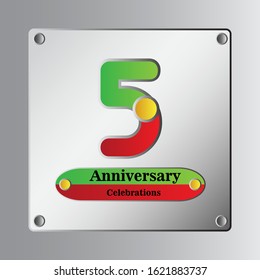 5 Year Anniversary Vector Template Design Illustration