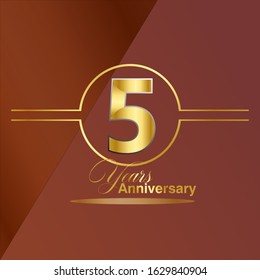 5 Year Anniversary Vector Template Design Illustration