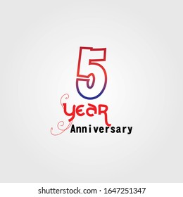 5 Year Anniversary Vector Template Design Illustration