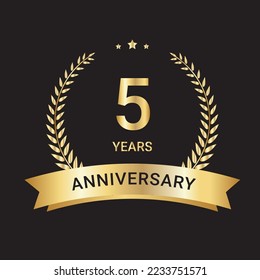 5 Year anniversary vectors and illustrations logo