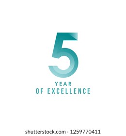 5 Year of Excellence Vector Template Design Illustration